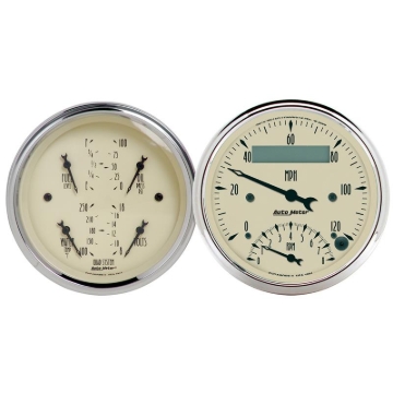 Picture of AutoMeter Gauge Kit 2 Pc. Quad & Tach/Speedo 3-3/8in. Antique Beige