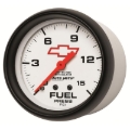 Picture of AutoMeter Gauge Fuel Press 2-5/8in. 15PSI Mech W/Isolator Chevy Red Bowtie White