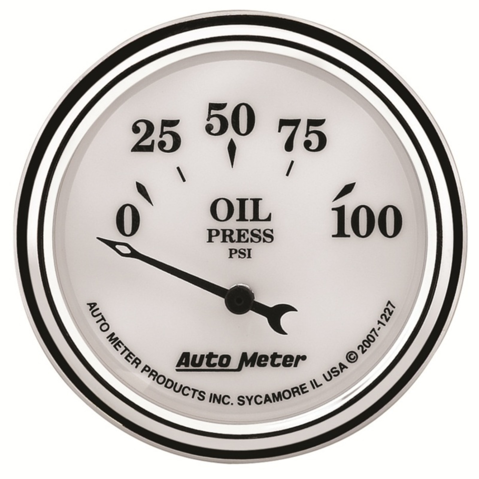 Picture of AutoMeter Gauge Oil Press 2-1/16in. 100PSI Elec Old Tyme White II