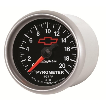 Picture of AutoMeter Gauge Pyrometer (Egt) 2-1/16in. 2000 Deg. F Stepper Motor Chevy Red Bowtie Black