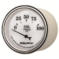 Picture of AutoMeter Gauge Oil Press 2-1/16in. 100PSI Elec Old Tyme White II