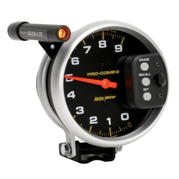 Picture of AutoMeter Gauge Tach 5in. 9K RPM Pedestal W/ Quick Lite & Peak Memory Pro-Comp