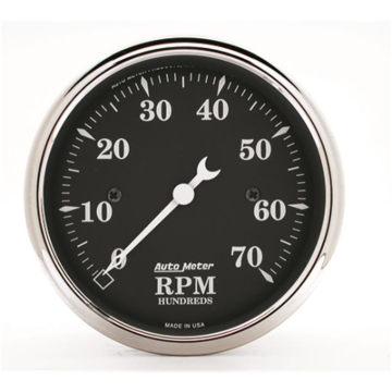 Picture of AutoMeter Gauge Tachometer 3-1/8in. 7K RPM In-Dash Old Tyme Black