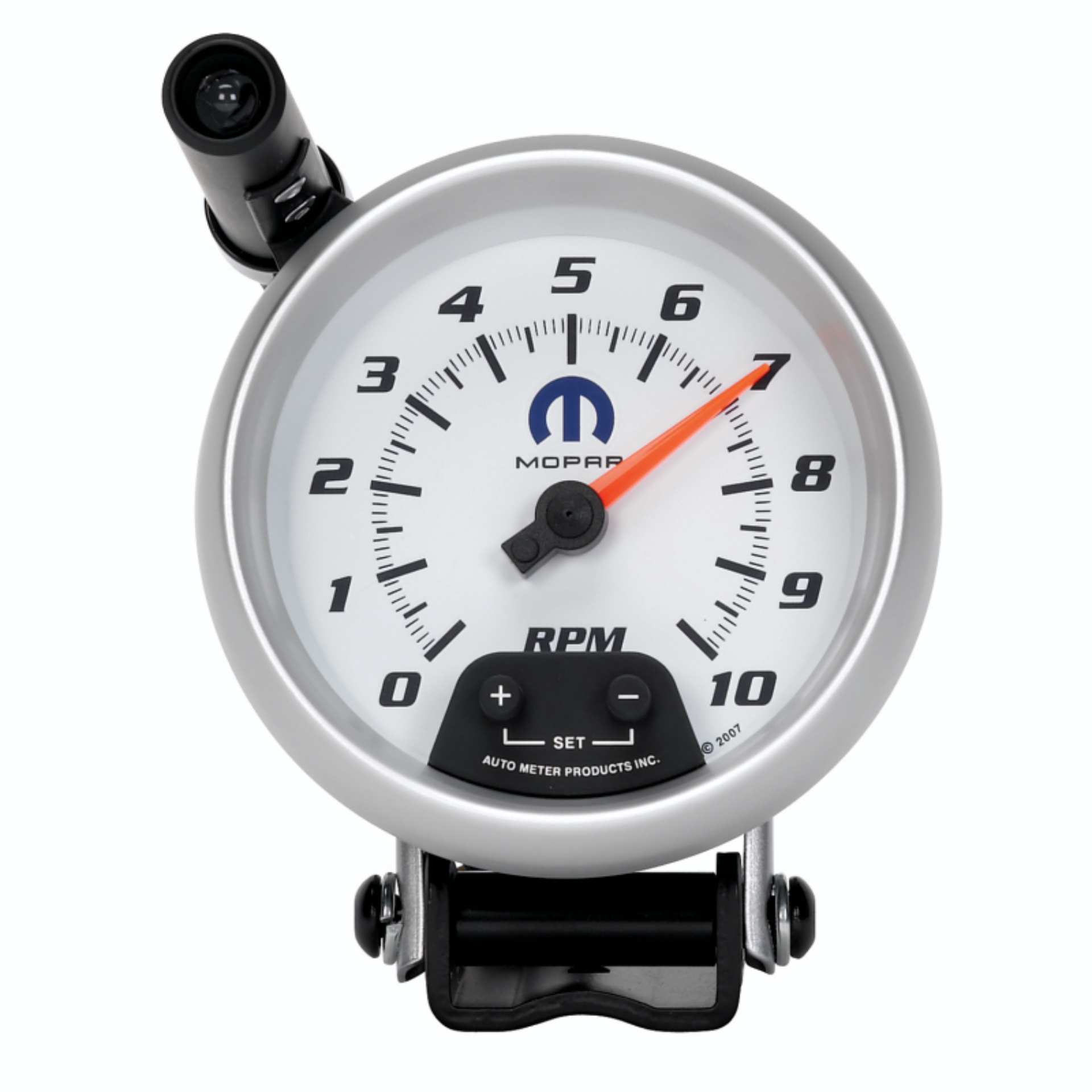 Picture of AutoMeter Gauge Tachometer 3-3/4in. 10K RPM Pedestal W/ Ext. Quick-Lite White Mopar