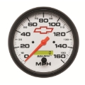 Picture of AutoMeter Gauge Speedometer 5in. 160MPH Elec. Programmable Chevy Red Bowtie White