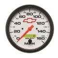 Picture of AutoMeter Gauge Speedometer 5in. 160MPH Elec. Programmable Chevy Red Bowtie White