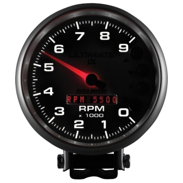 Picture of AutoMeter Gauge Tach 5in. 9K RPM Pedestal Datalogging Ultimate Dl Playback Silver