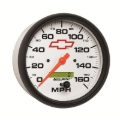 Picture of AutoMeter Gauge Speedometer 5in. 160MPH Elec. Programmable Chevy Red Bowtie White