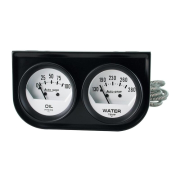 Picture of AutoMeter Gauge Console Oilp/Wtmp 2in. 100PSI/280 Deg. F Wht Dial Blk Bzl Autogage