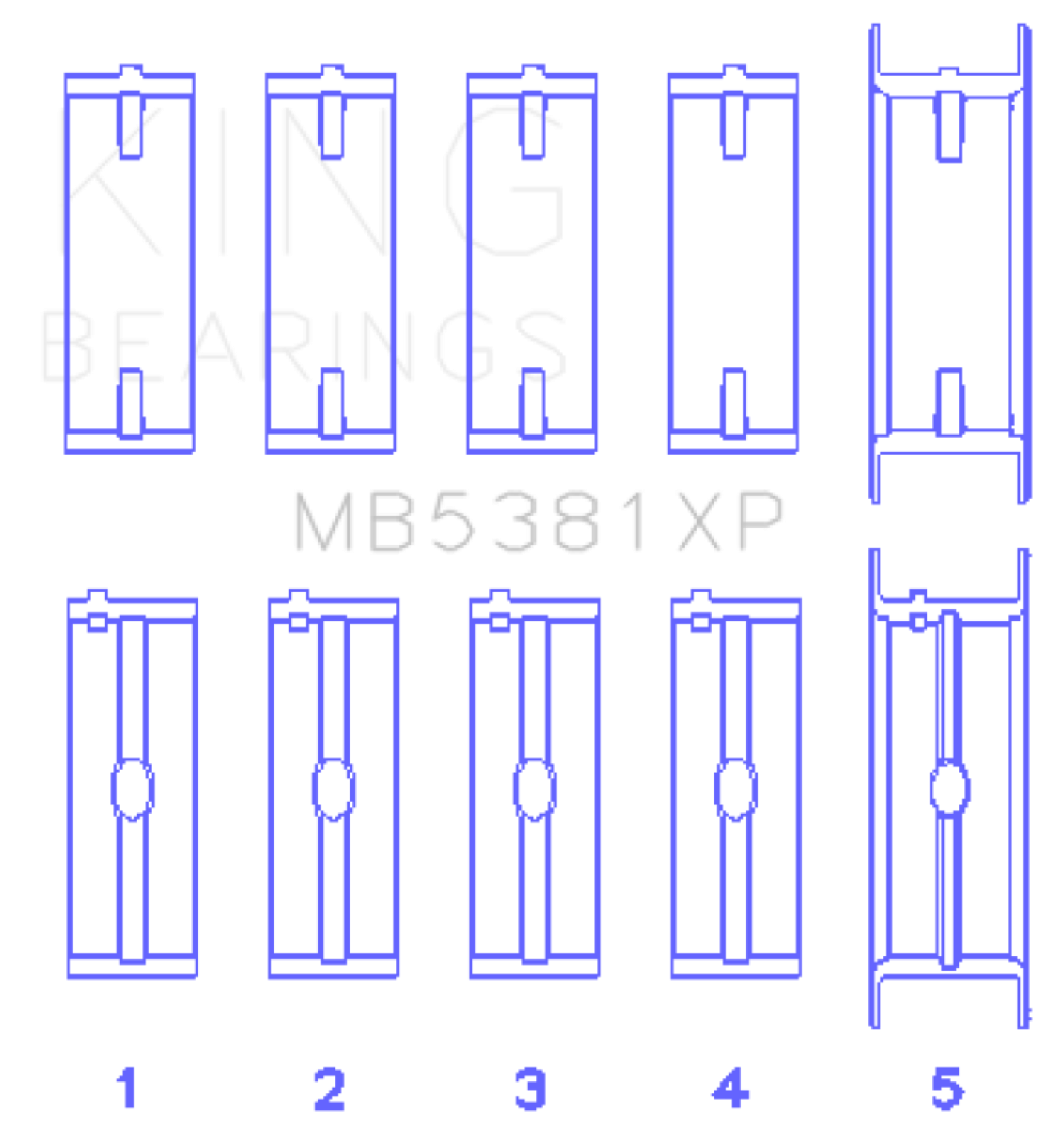 Picture of King Engine Bearings Holden 253/308CI 5.0L/5.7L (Size .020) Main Bearing Set