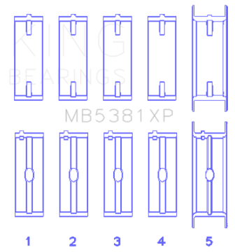 Picture of King Engine Bearings Holden 253/308CI 5.0L/5.7L (Size .020) Main Bearing Set