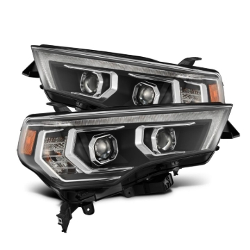 Picture of AlphaRex 14-22 Toyota 4Runner PRO-Series Projector Headlights Black w/Seq. Sig. + DRL