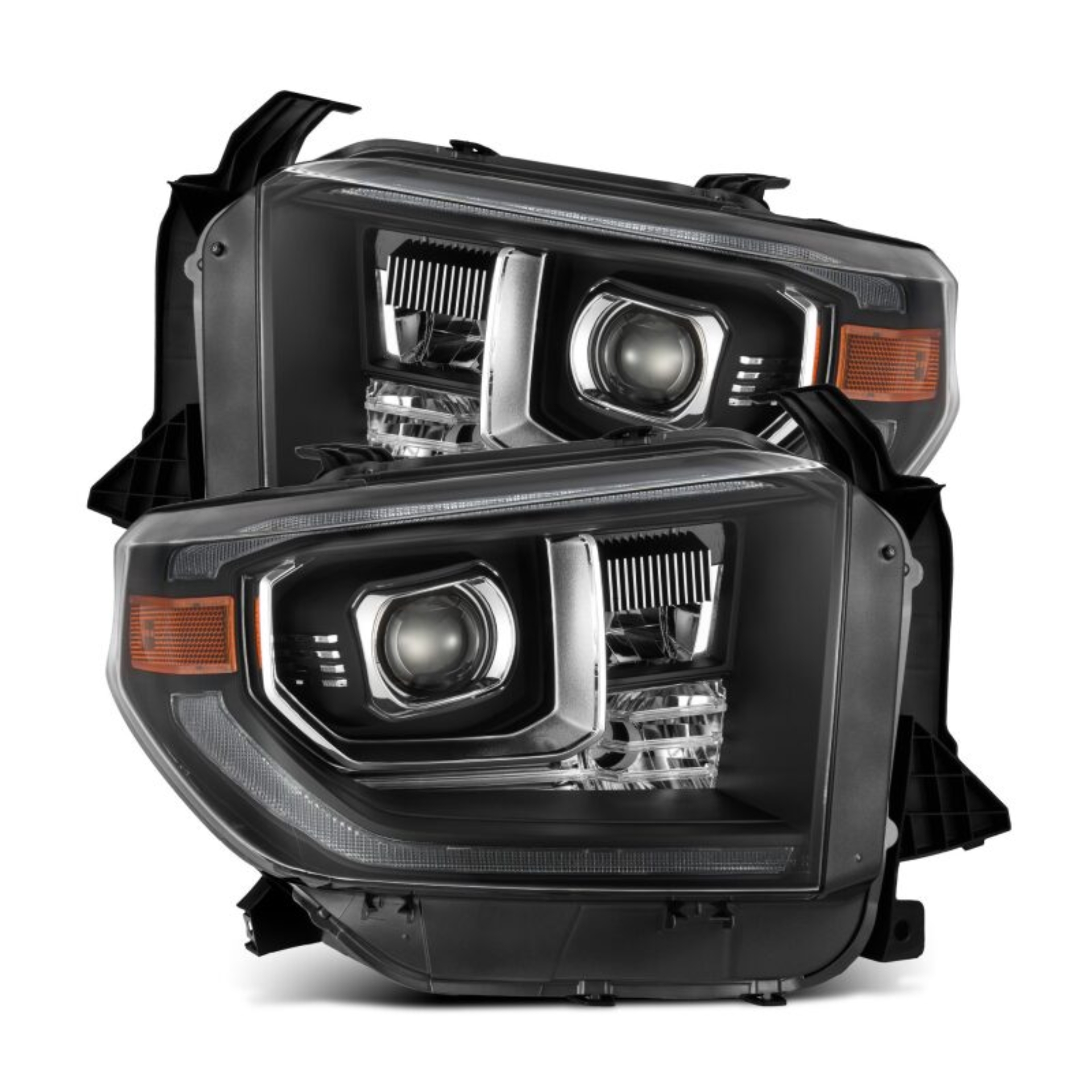 Picture of AlphaRex 14-21 Toyota Tundra PRO-Series Projector Headlights Black w/Seq. Sig. + DRL