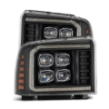 Picture of AlphaRex 05-07 Ford F250/350/450/550 Super Duty NOVA LED Proj HL Blk w/Actv Light & Seq Sig + SB DRL