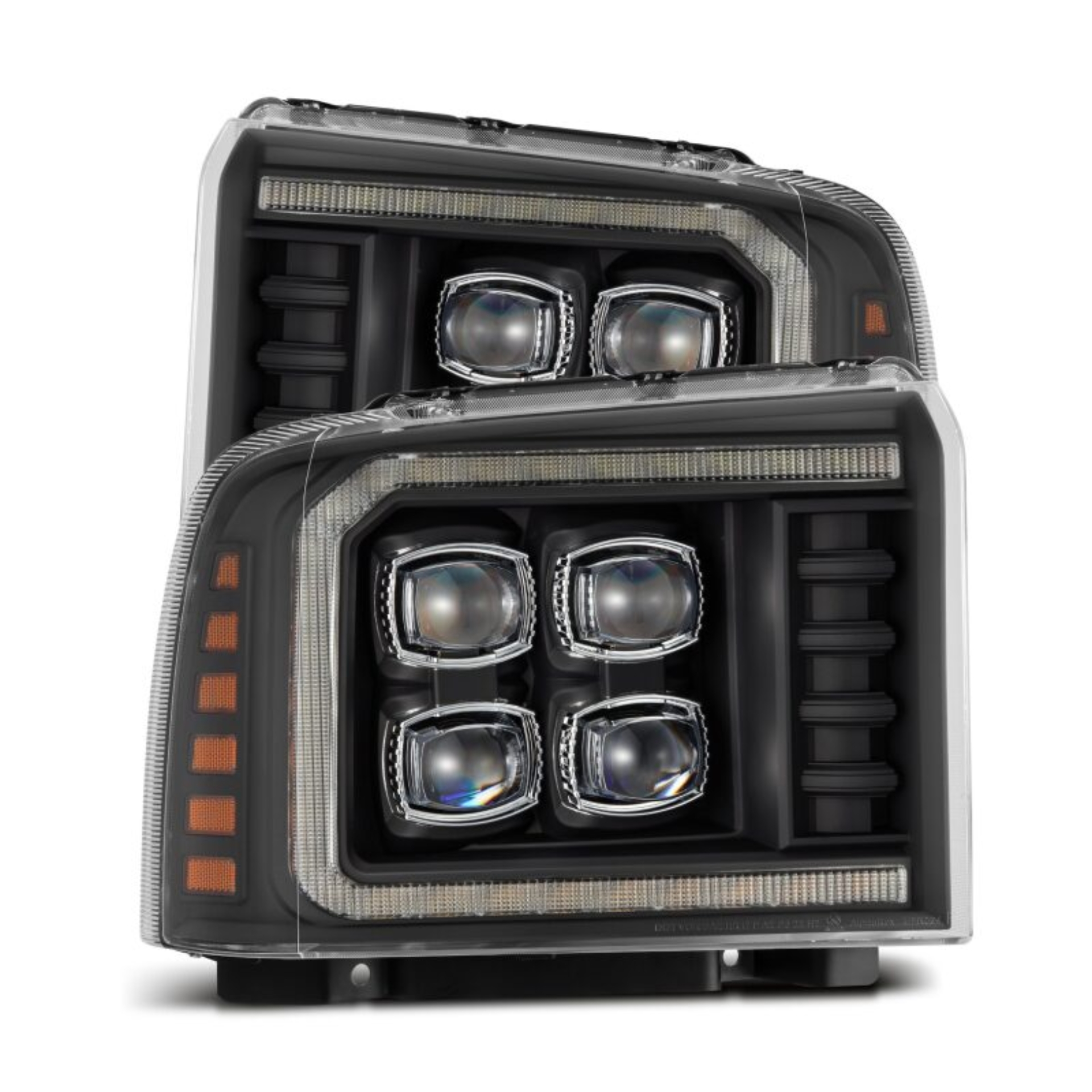 Picture of AlphaRex 05-07 Ford F250/350/450/550 Super Duty NOVA LED Proj HL Blk w/Actv Light & Seq Sig + SB DRL