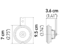 Picture of Hella Horn Bl Blk Disc Ht Mcycle 12V Univ