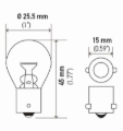 Picture of BULB 12V 21W BA15s S8 AMBER          8GA