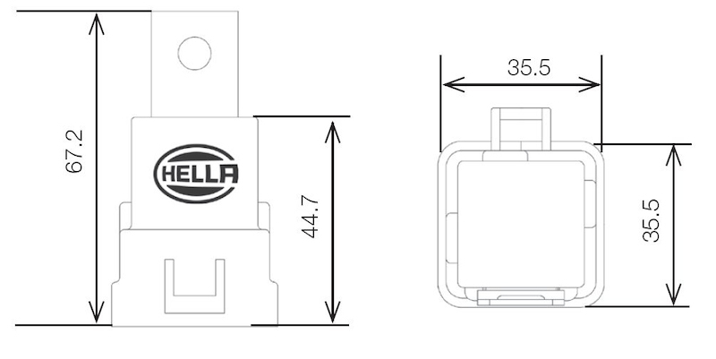 Picture of Hella Relay 12V 20/40A Spdt Res Wthr Bkt