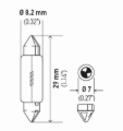 Picture of HELLA DE3021SB Standard Series Incandescent Miniature Light Bulb