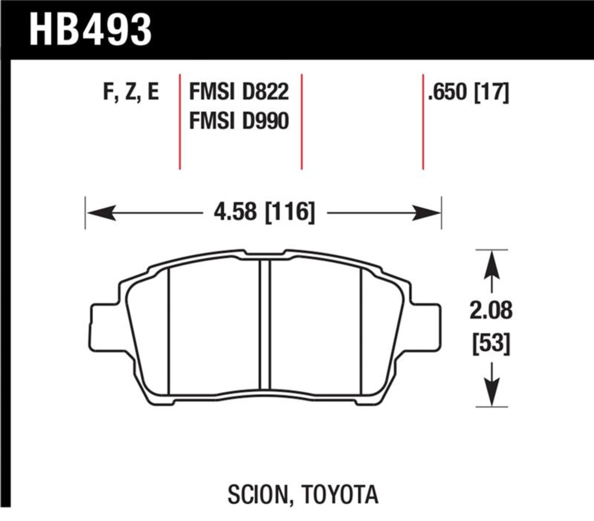 Picture of Hawk 04-07 xA/xB D990 Blue 9012 Race Front Brake Pads