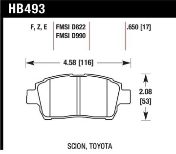 Picture of Hawk 04-07 xA/xB D990 Blue 9012 Race Front Brake Pads