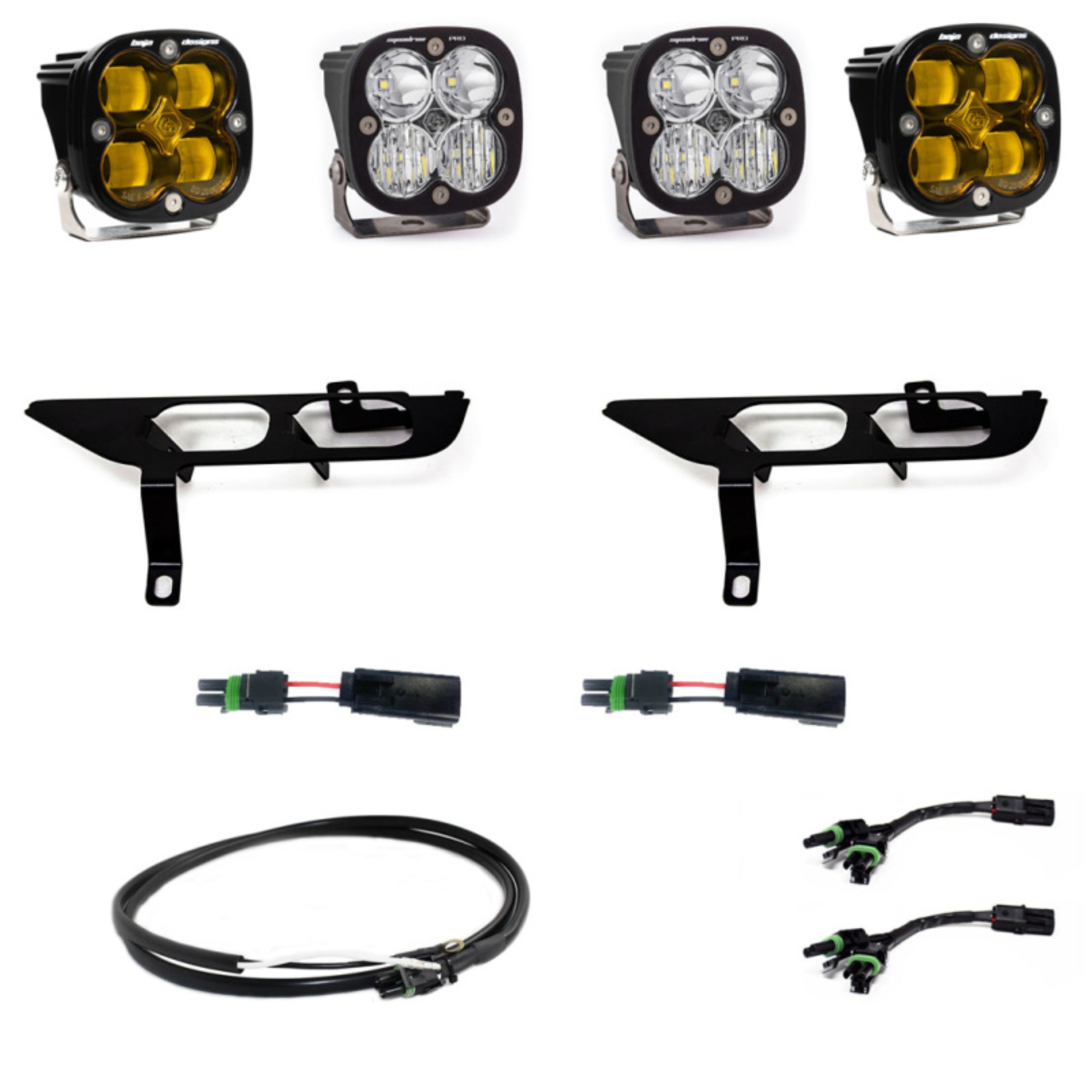 Picture of Baja Designs 21-22 Ford F-150 Squadron SAE Amber/Pro DC Up w/ DRL Fog Pocket Light Kit