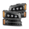 Picture of AlphaRex 03-06 Chevy Silverado 1500/2500HD/3500HD/Avalanche Alpha-Black NOVA LED Proj Headlights
