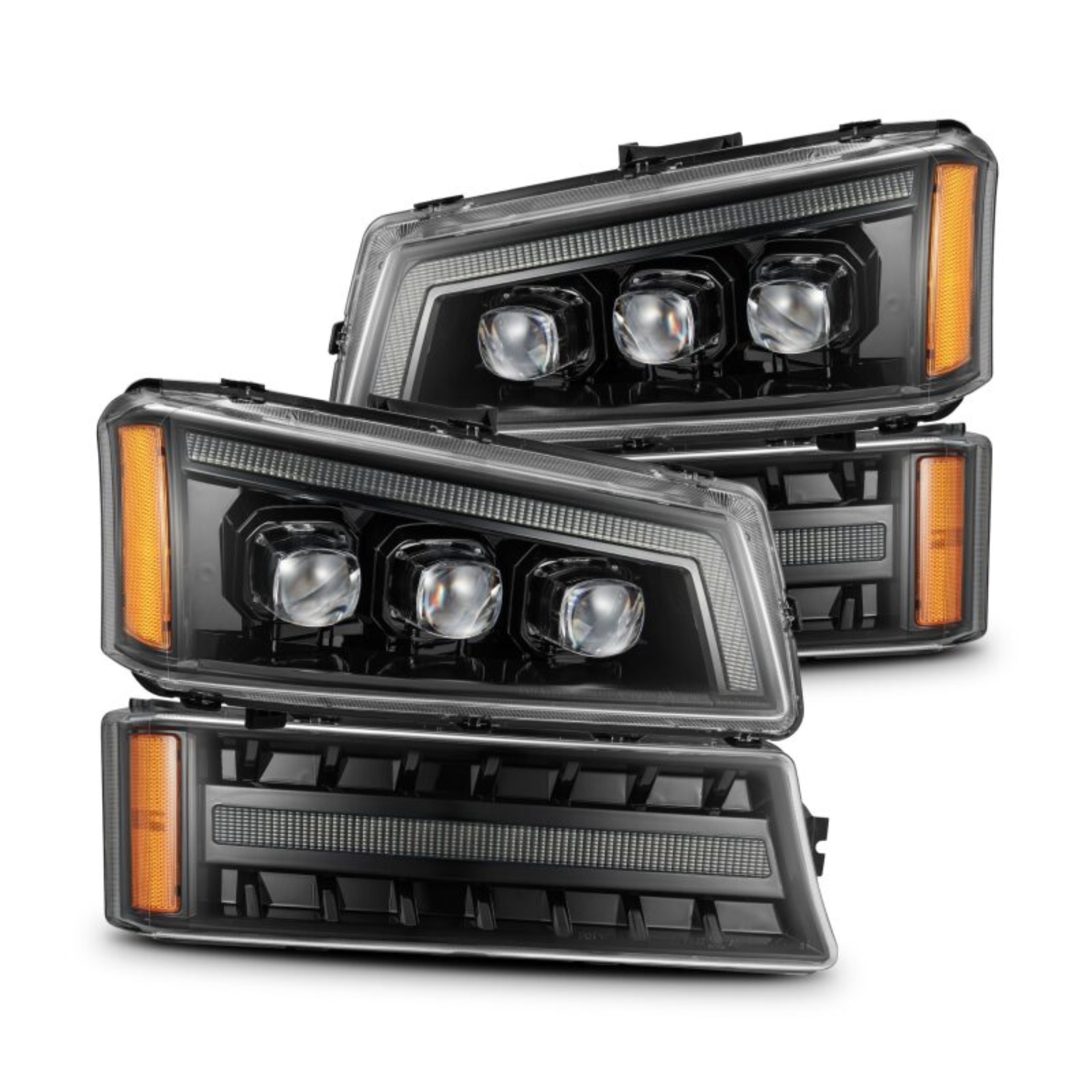 Picture of AlphaRex 03-06 Chevy Silverado 1500/2500HD/3500HD/Avalanche Alpha-Black NOVA LED Proj Headlights