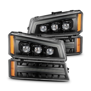 Picture of AlphaRex 03-06 Chevy Silverado 1500/2500HD/3500HD/Avalanche Alpha-Black NOVA LED Proj Headlights
