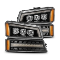 Picture of AlphaRex 03-06 Chevy Silverado 1500/2500HD/3500HD/Avalanche Black NOVA LED Proj Headlights