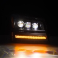 Picture of AlphaRex 03-06 Chevy Silverado 1500/2500HD/3500HD/Avalanche Black NOVA LED Proj Headlights