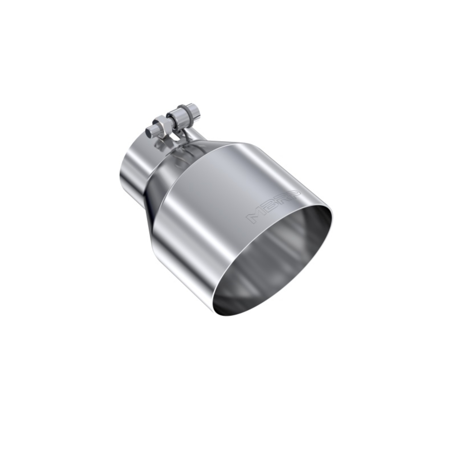 Picture of MBRP Universal T304 Stainless Steel Tip, 3in ID / 5in OD Out / 6.5in Length / Angle Cut Single Wall