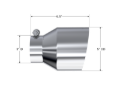 Picture of MBRP Universal T304 Stainless Steel Tip, 3in ID / 5in OD Out / 6.5in Length / Angle Cut Single Wall