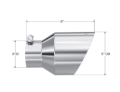 Picture of MBRP Universal T304 Stainless Steel Tip 3on ID / 5in OD Out / 8in Length Angle Cut Dual Wall