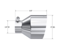 Picture of MBRP Universal T304 Stainless Steel Tip 2.5in ID / 5in OD Out / 6.5in Length Angle Cut Single Wall