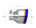 Picture of MBRP Univ. T304 Stainless Steel Burnt End Tip 2.5in ID / 5in OD / 6.5in Length Angle Cut Single Wall