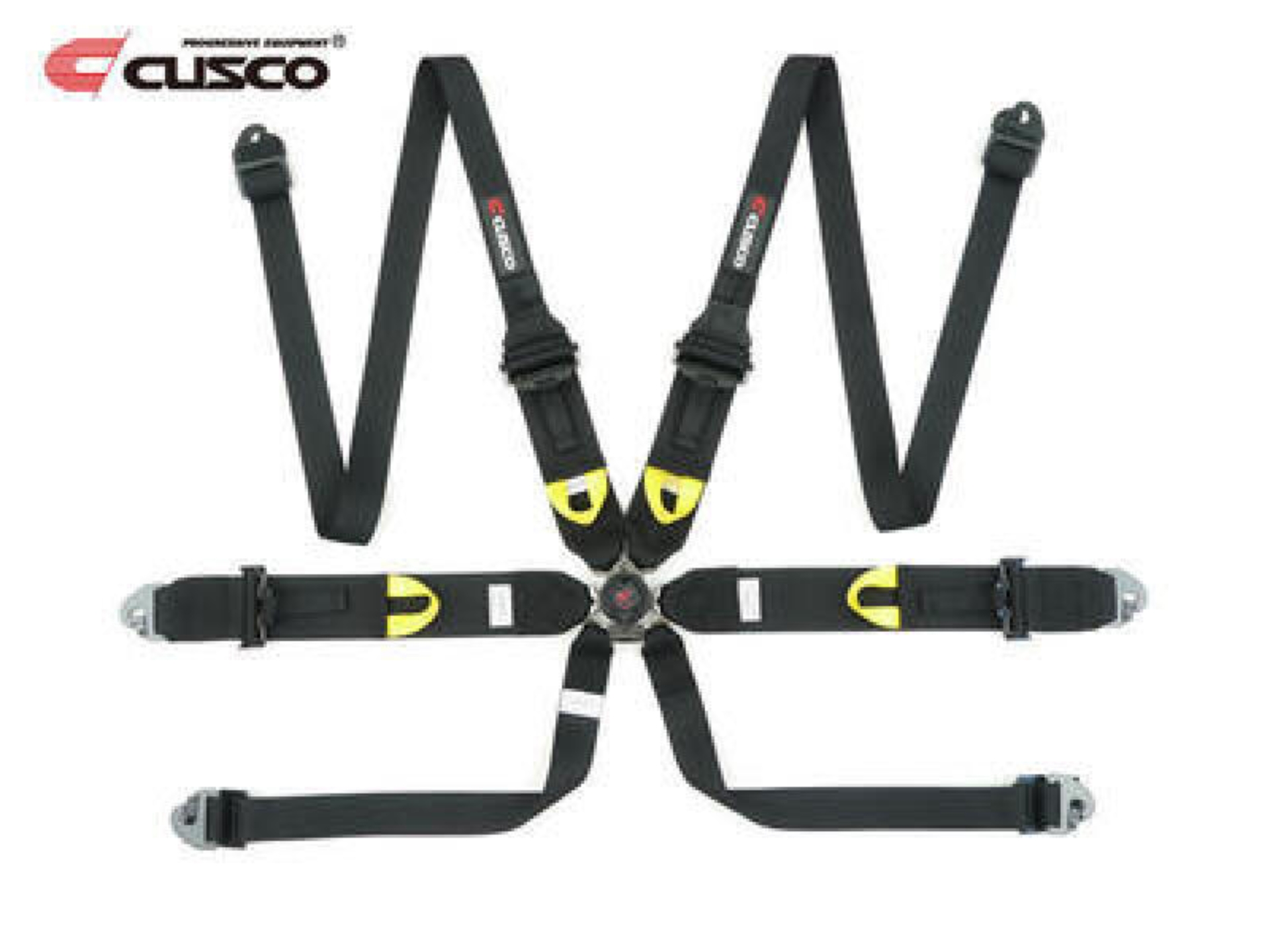 Picture of Cusco Universal 6 Point 3in Shoulder 3in Lap (HANS) w/Eyebolts (7/16-20UNF) FIA Racing Harness- BLK