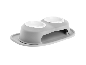 Picture of WeatherTech Pet Feeding System Double High 16oz 4in. Poly Bowl - Light Grey