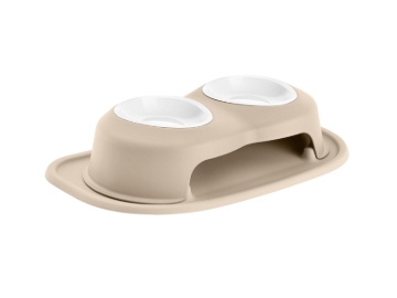 Picture of WeatherTech Pet Feeding System Double High 16oz 4in. Poly Bowl - Tan