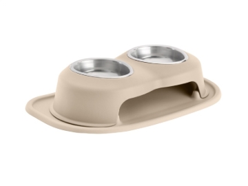 Picture of WeatherTech Pet Feeding System Double High 16oz 4in. Stainless Bowl - Tan
