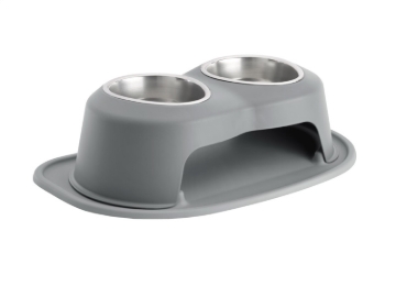 Picture of WeatherTech Pet Feeding System Double High 32oz 6in. Stainless Bowl - Dark Grey