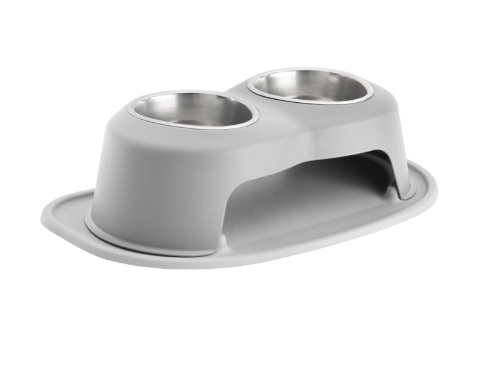 Picture of WeatherTech Pet Feeding System Double High 32oz 6in. Stainless Bowl - Light Grey