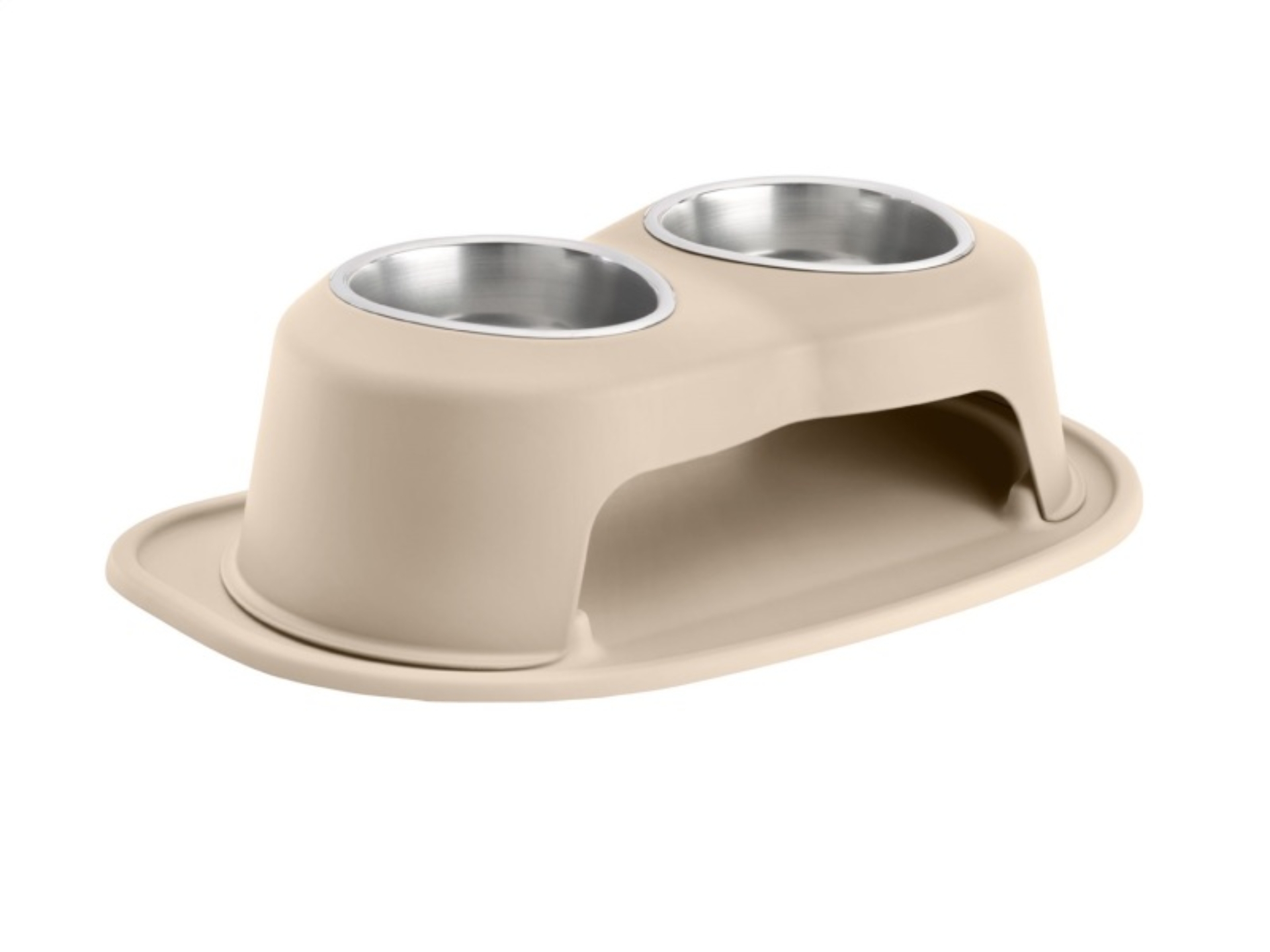 Picture of WeatherTech Pet Feeding System Double High 32oz 6in. Stainless Bowl - Tan