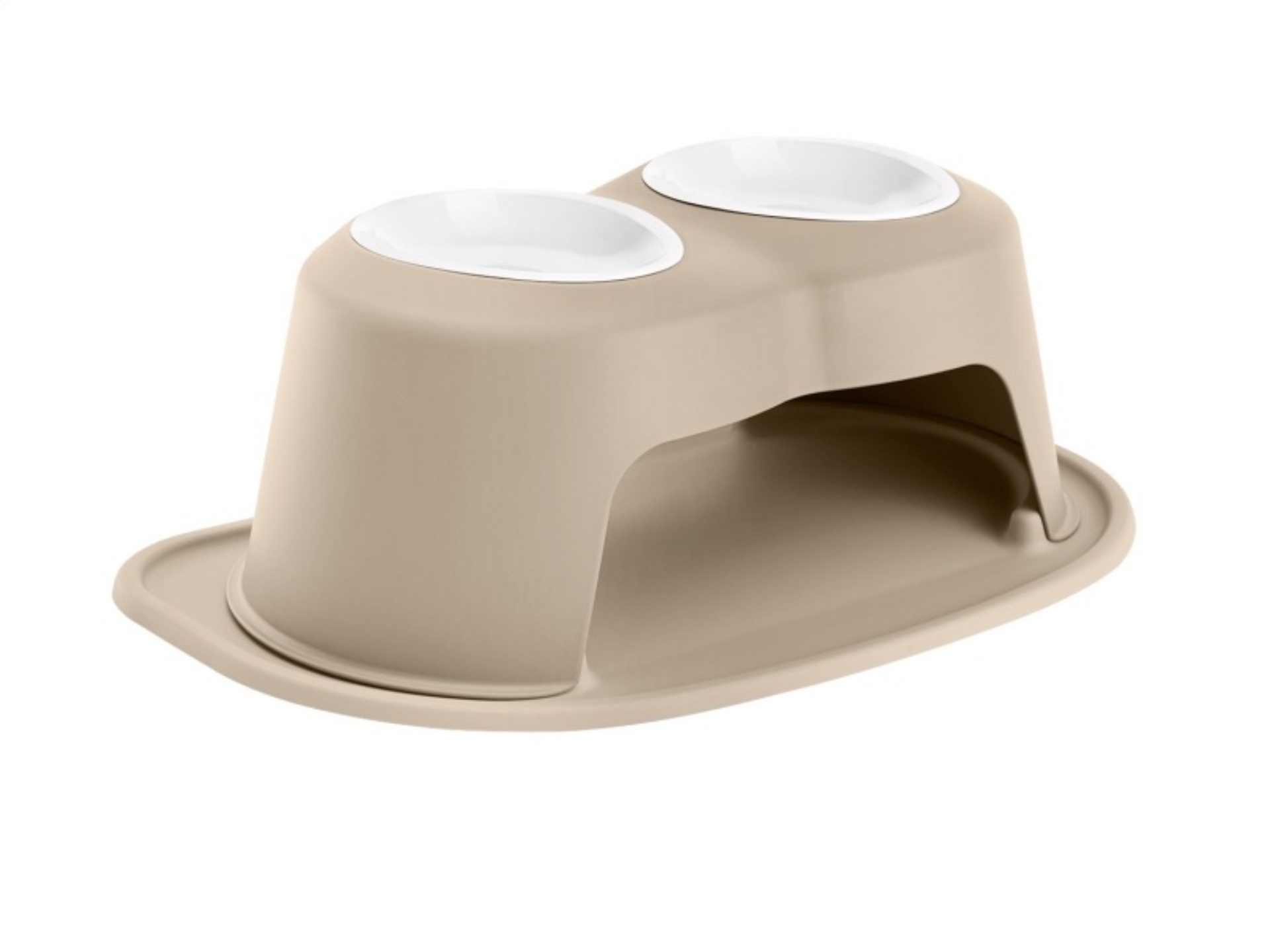 Picture of WeatherTech Pet Feeding System Double High 32oz 8in. Poly Bowl - Tan