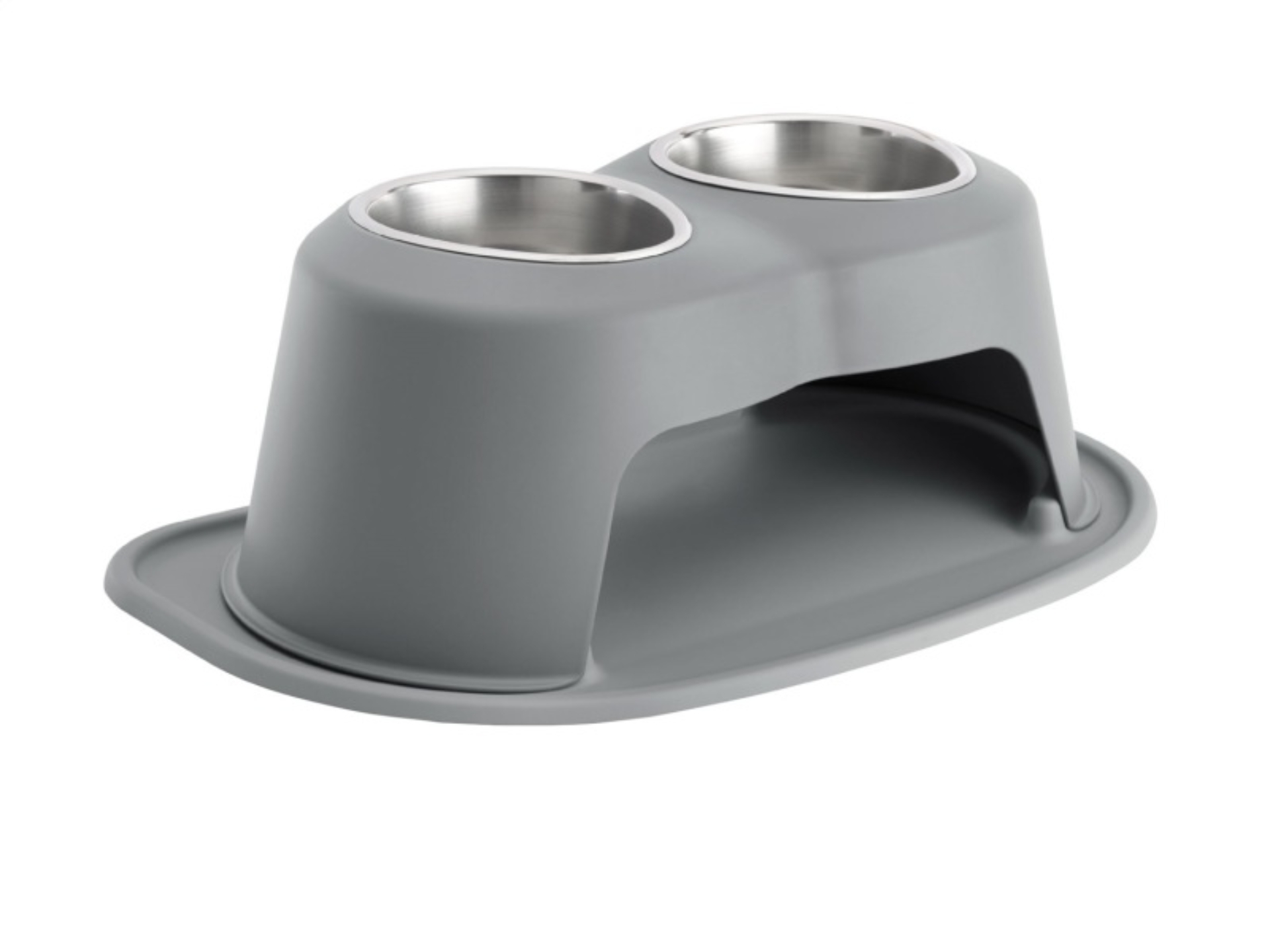 Picture of WeatherTech Pet Feeding System Double High 32oz 8in. Stainless Bowl - Dark Grey