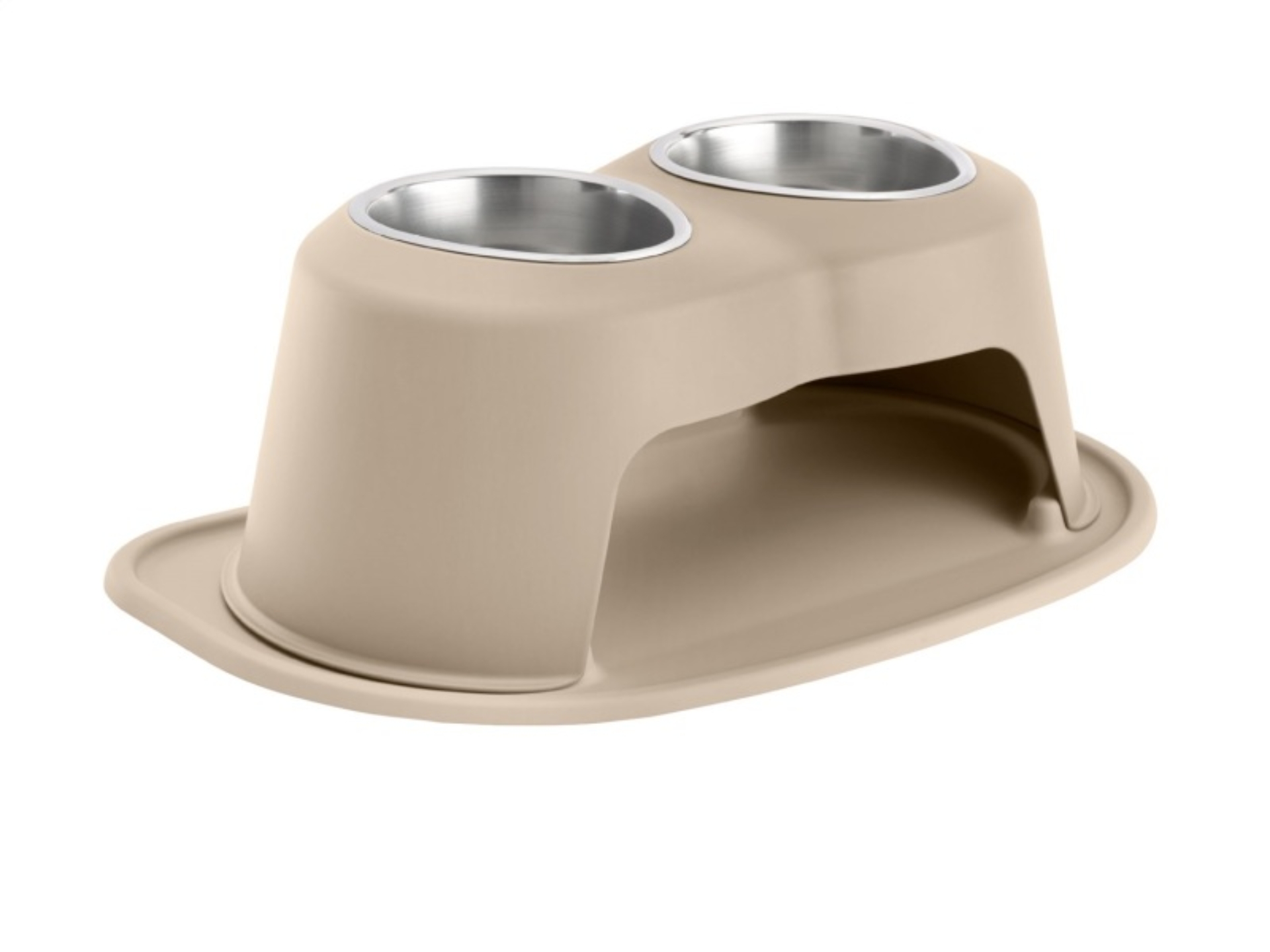 Picture of WeatherTech Pet Feeding System Double High 32oz 8in. Stainless Bowl - Tan