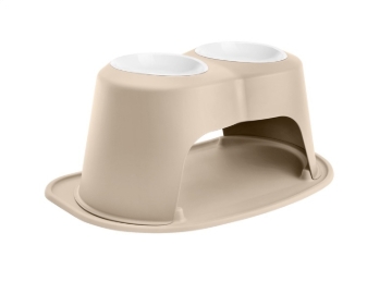 Picture of WeatherTech Pet Feeding System Double High 64oz 10in. Poly Bowl - Tan