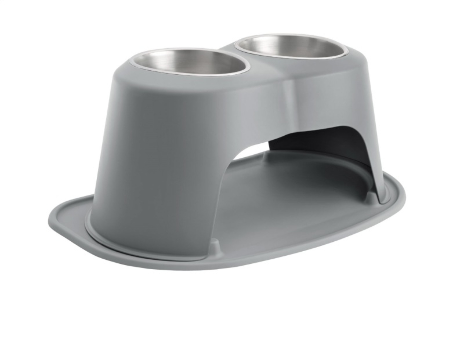 Picture of WeatherTech Pet Feeding System Double High 64oz 10in. Stainless Bowl - Dark Grey