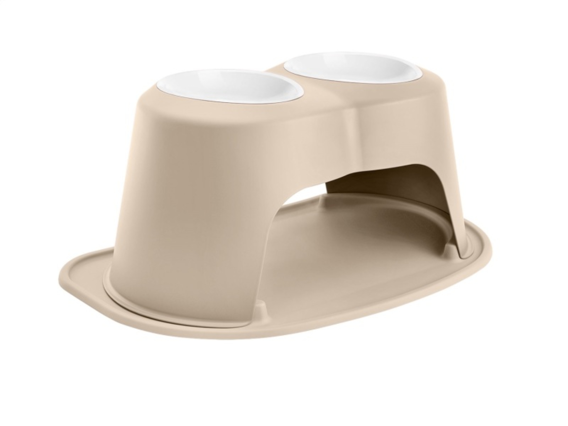 Picture of WeatherTech Pet Feeding System Double High 64oz 12in. Poly Bowl - Tan