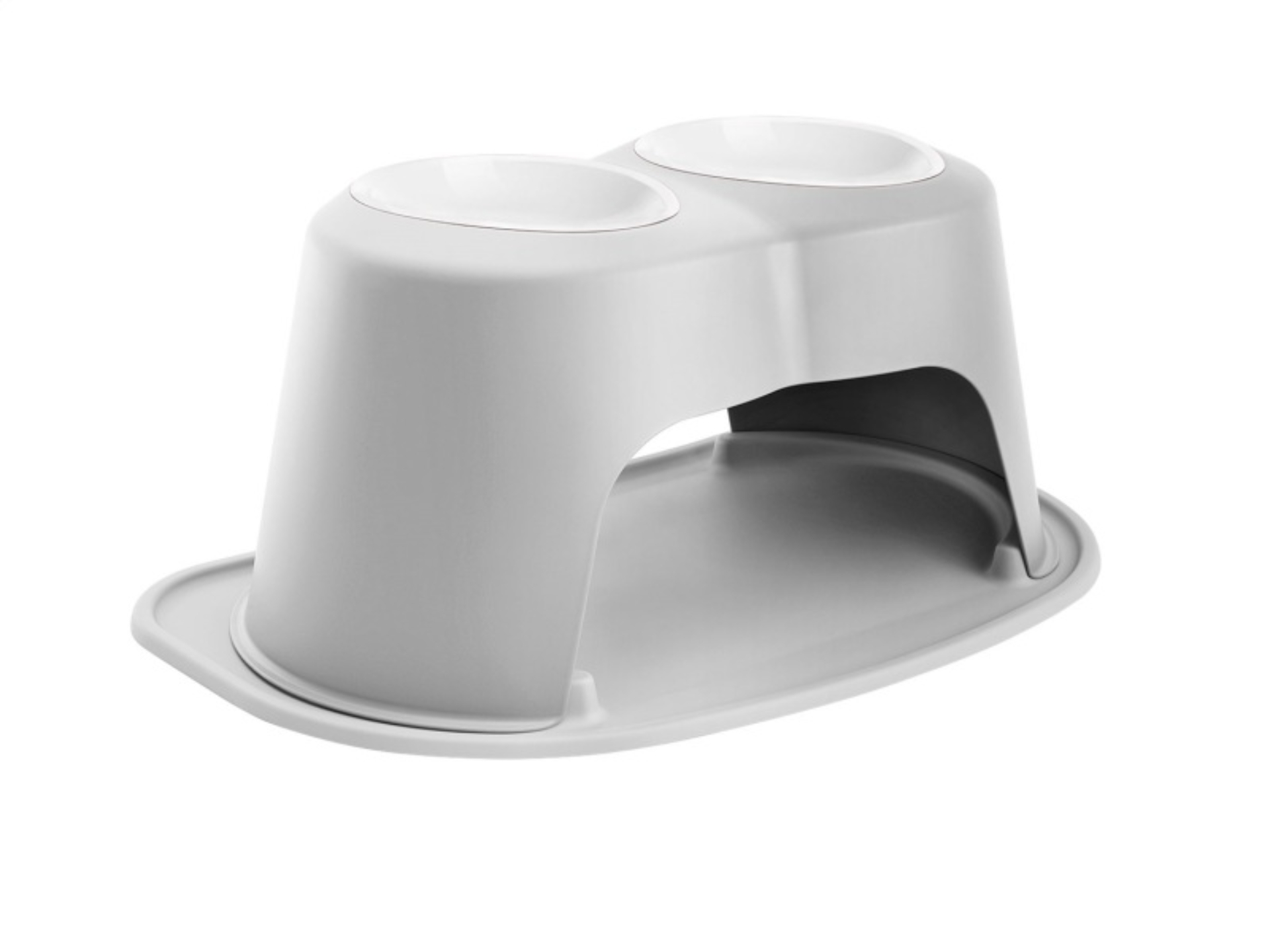 Picture of WeatherTech Pet Feeding System Double High 64oz 12in. Poly Bowl - Light Grey